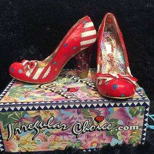 Irregular Choice.  Hello Ha -Red Dot to Dot shoes